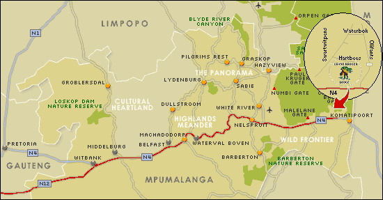 Map - Malelane Accommodation - Game Lodge in Malelane - Grand Kruger Lodge